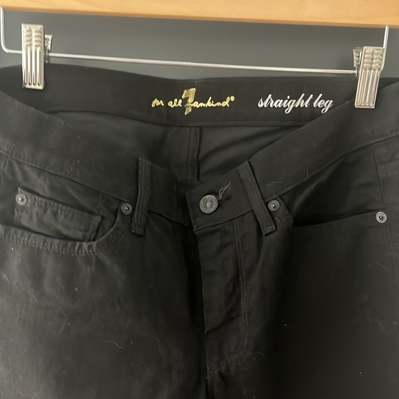7 for all mankind, gold label, black cotton denim. Size 27. - Picture 2 of 6